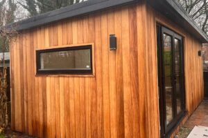 Insulated garden office cladding