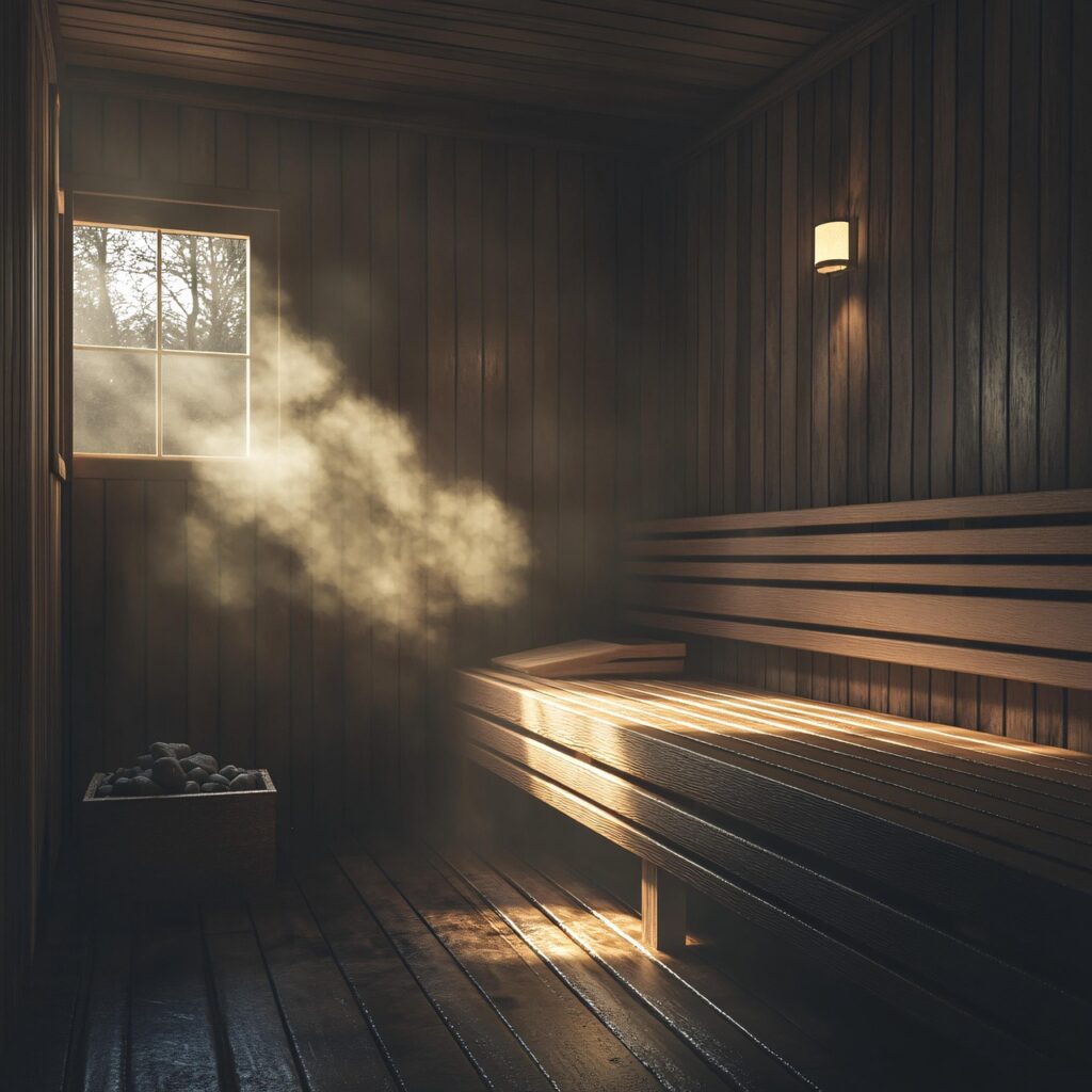 luxury outdoor sauna room in your garden