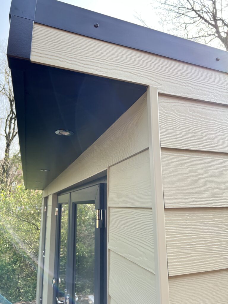 mulgrave garden room close up details cladding and lights
