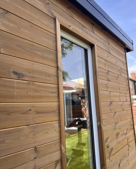close up of side window on garden gym room