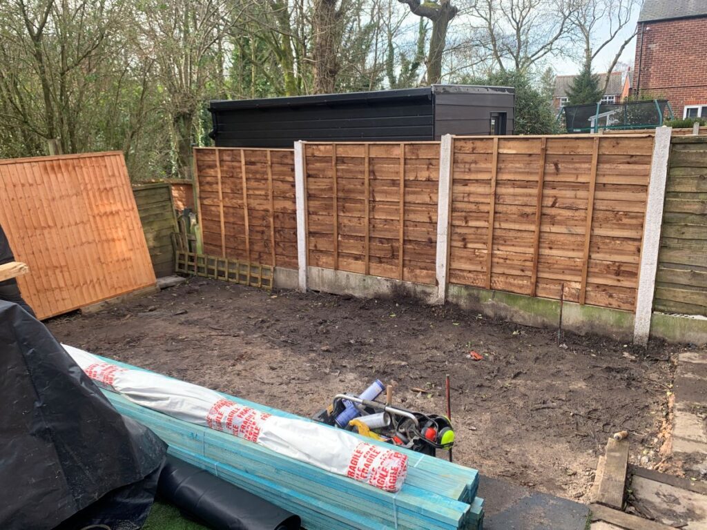 mulgrave garden room after clearing construction area