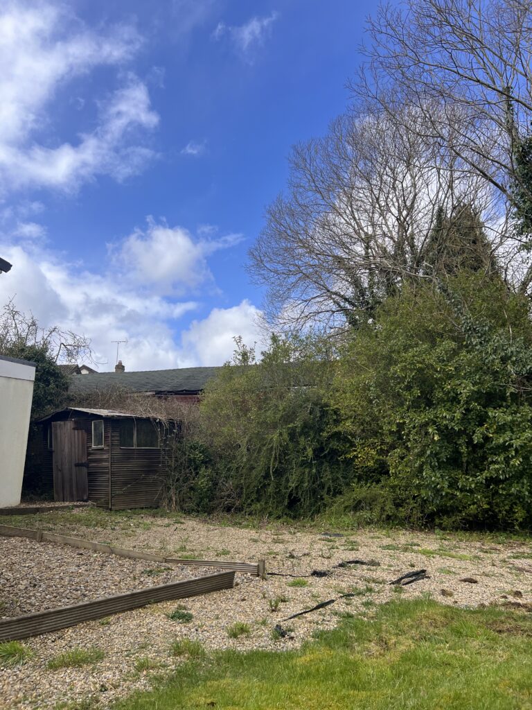 north hill before the garden room build