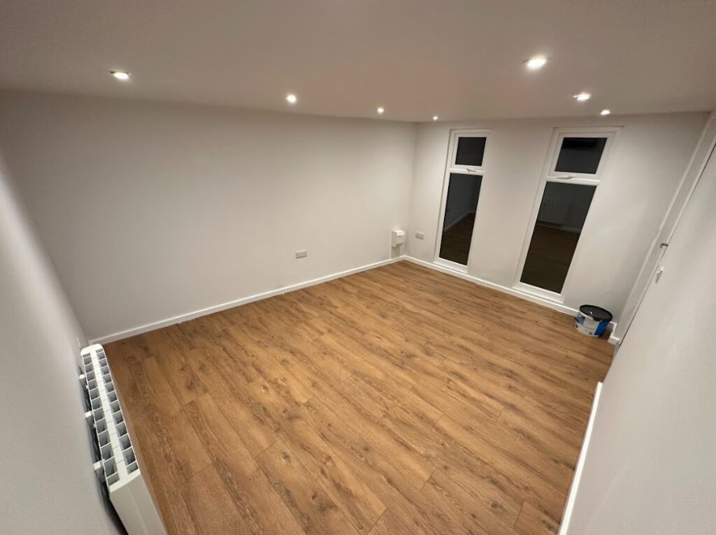 internal garden room showing full electrical layout