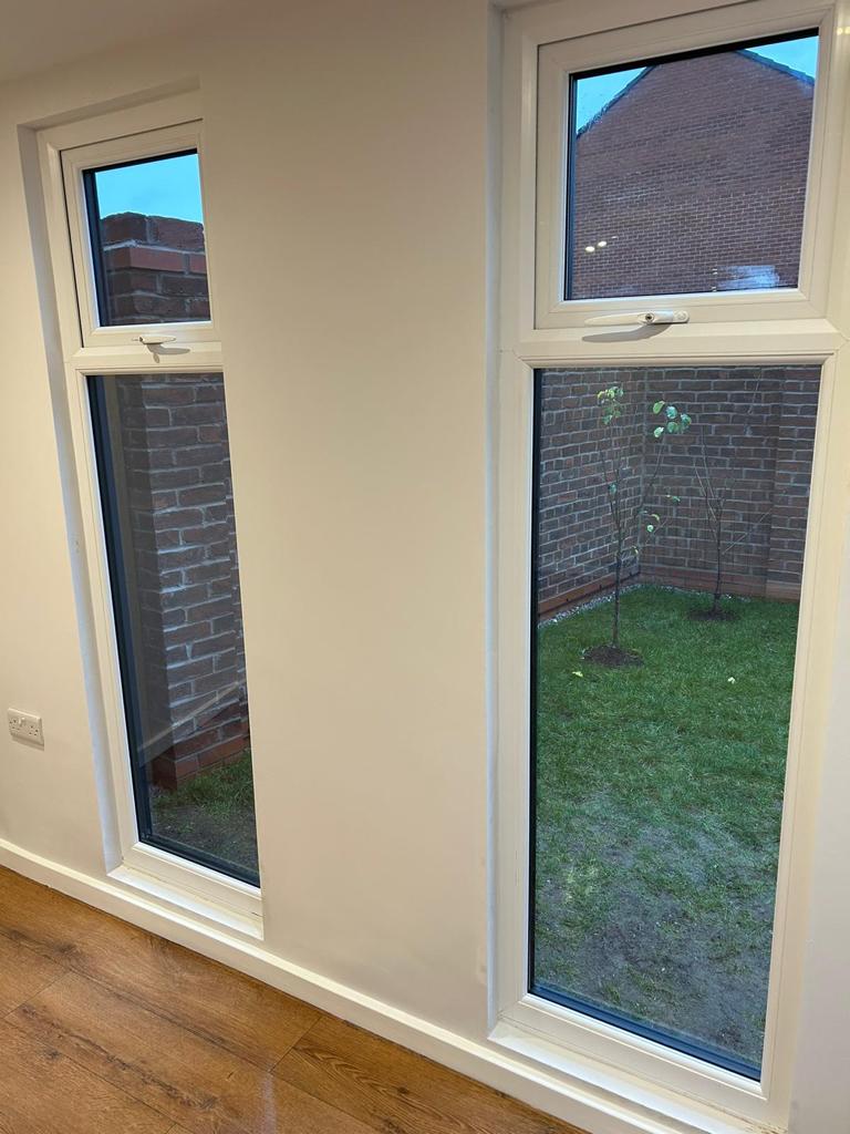 garden room with two floor to ceiling windows