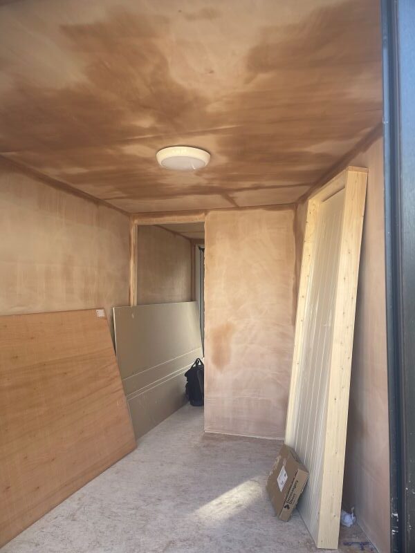 garden office urmston greater manchester lux garden rooms freshly plastered