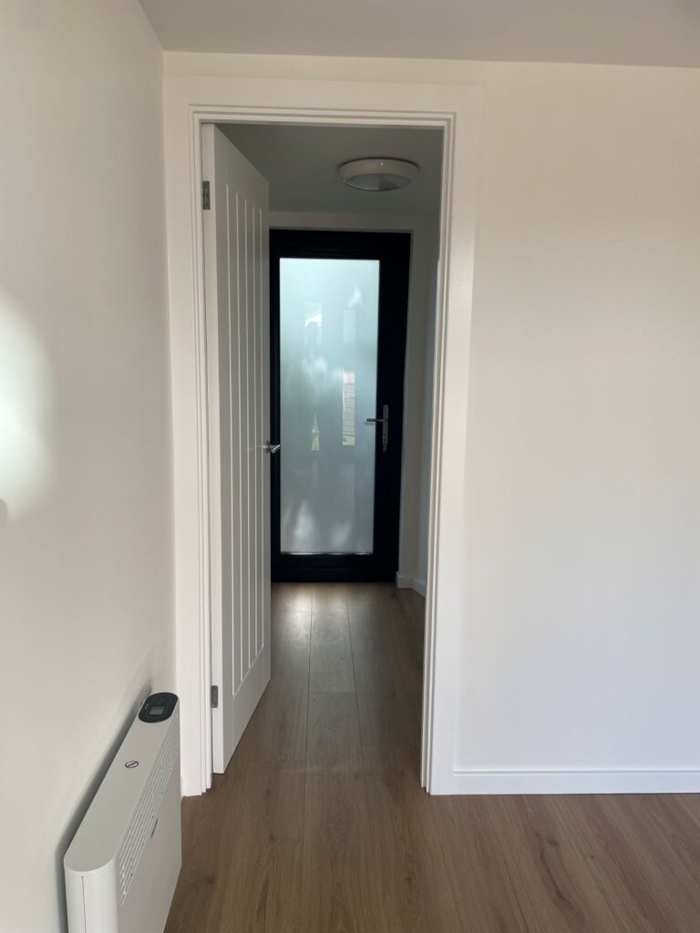 garden office urmston greater manchester lux garden rooms storage area and frosted external door
