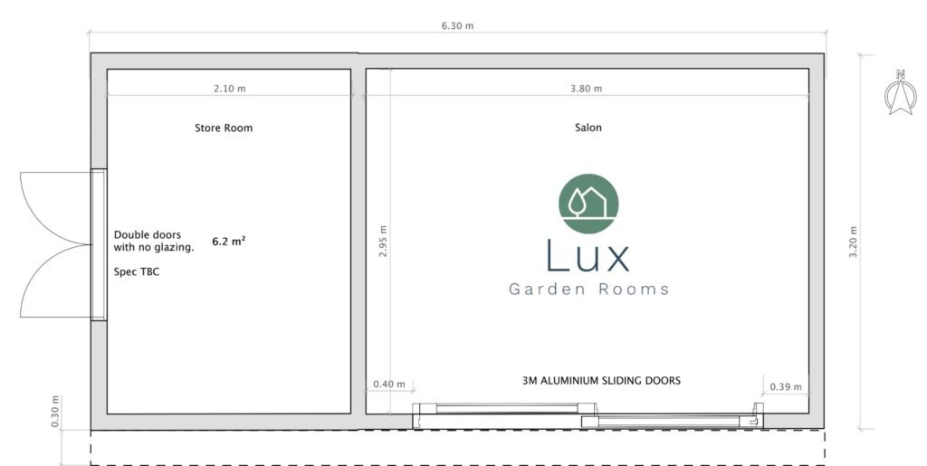garden room hairdressing studio floorplan design