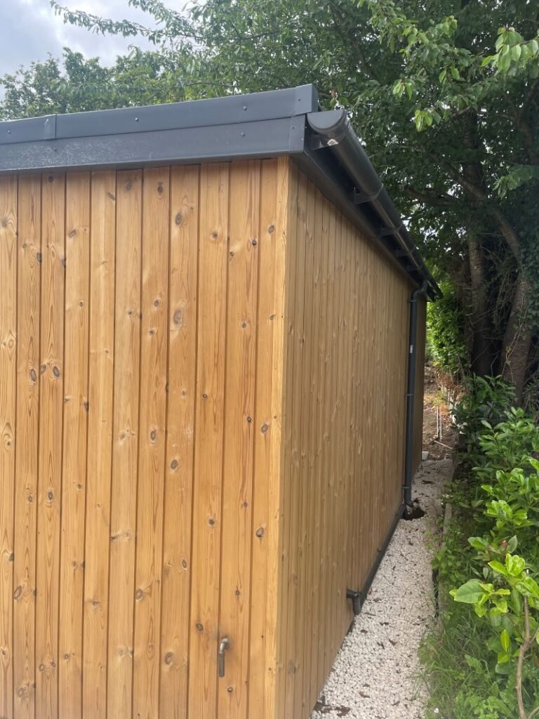 hair salon garden room warrington finished off back view guttering