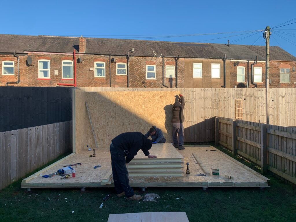 garden room sip panel construction started